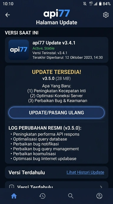 Riwayat versi api77 untuk pengguna Android Indonesia