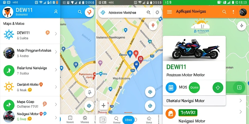 Tampilan antarmuka DEWI11 yang jelas dan mudah digunakan untuk navigasi motor.