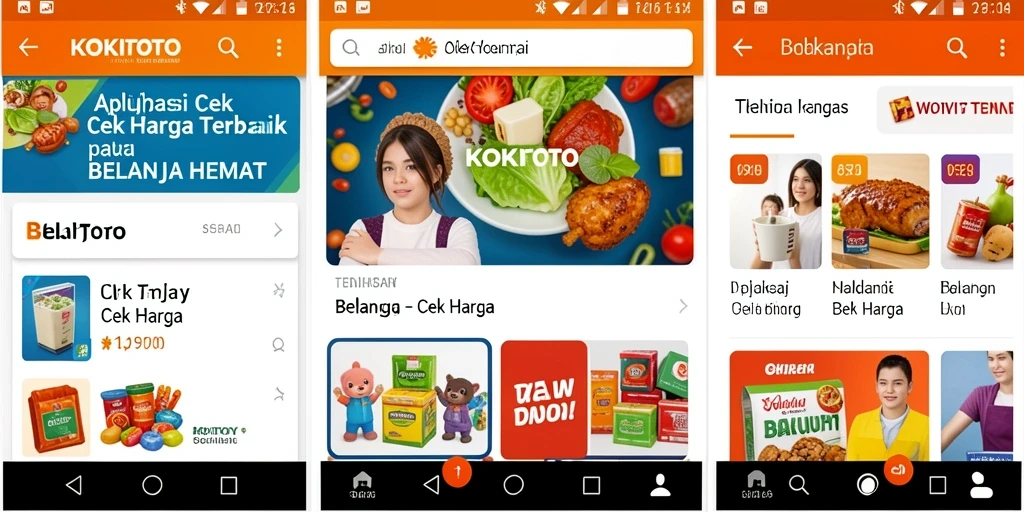 Antarmuka KOKITOTO menunjukkan fitur cek harga yang praktis.