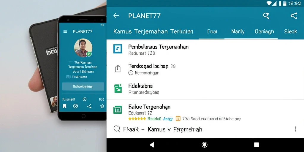 Antarmuka aplikasi PLANET77 yang intuitif dan bersahabat.