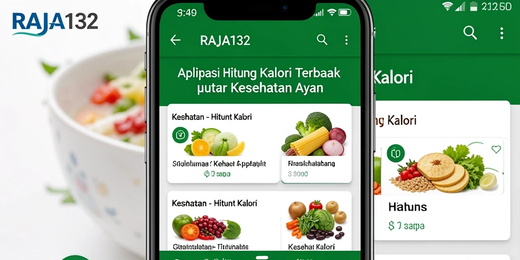 Tampilan antarmuka aplikasi RAJA132 untuk menghitung kalori dengan mudah.