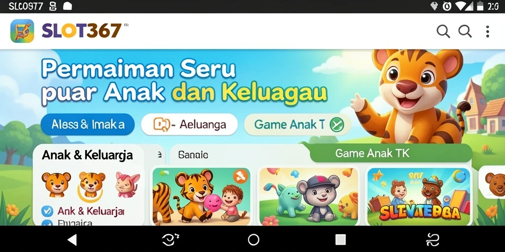 Tampilan antarmuka SLOT367 yang ramah anak dan interaktif.