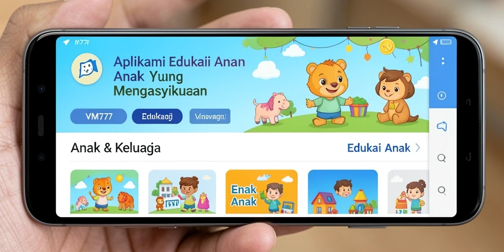 Tampilan antarmuka VM777 yang ceria dan edukatif.