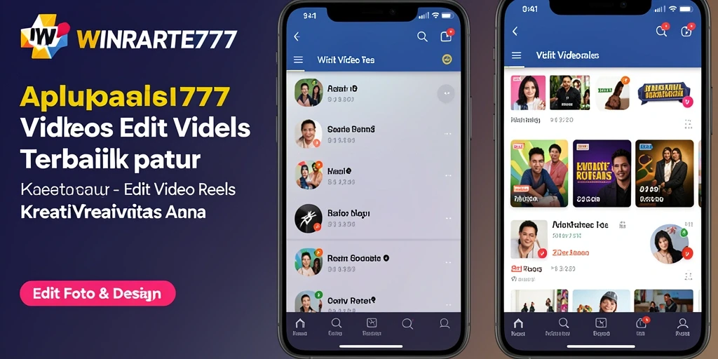 Tampilan antarmuka aplikasi WINRATE777 yang user-friendly untuk Edit Video Reels.